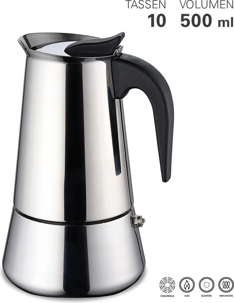 Weis 16979 Espressokocher 9 Tassen, Silber 4 Weis 16979 Espressokocher 9 Tassen, Silber – Bild 2