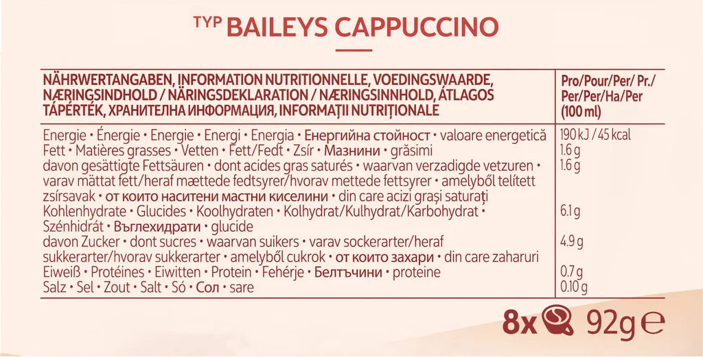 SENSEO Cappuccino Baileys Pads Sahnelikörgeschmack 10er Pack - 10 X 8 Getränke 10 SENSEO Cappuccino Baileys Pads Sahnelikörgeschmack 10er Pack - 10 X 8 Getränke – Bild 8