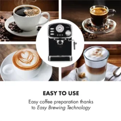 Espressionata Gusto Espressomaschine 1100W 15 Bar Druck Schwarz -Kaffeegetränkeladen 04461a461845cdbf78b466554b2e5a1c