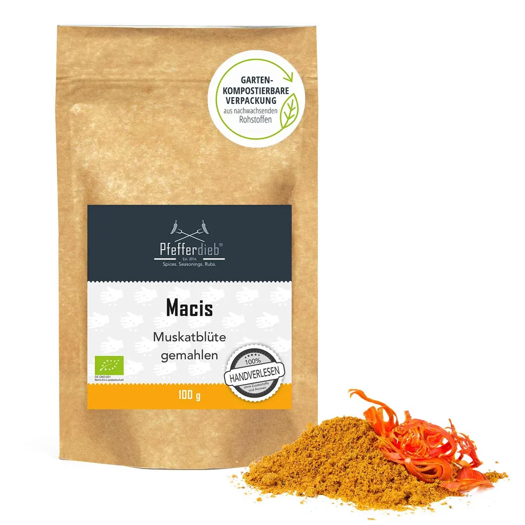 Macis Muskatblüte Gemahlen, BIO, 100g 3 Macis Muskatblüte Gemahlen, BIO, 100g