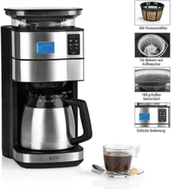 BEEM FRESH-AROMA-PERFECT II Filterkaffeemaschine Mit Mahlwerk - Thermo Kaffeemaschine Filterkaffeemaschine 10 Tassen Timer Thermoskanne Edelstahl 32 BEEM FRESH-AROMA-PERFECT II Filterkaffeemaschine Mit Mahlwerk - Thermo Kaffeemaschine Filterkaffeemaschine 10 Tassen Timer Thermoskanne Edelstahl -Kaffeegetränkeladen 067e591222ca651f08b550e424838fb6