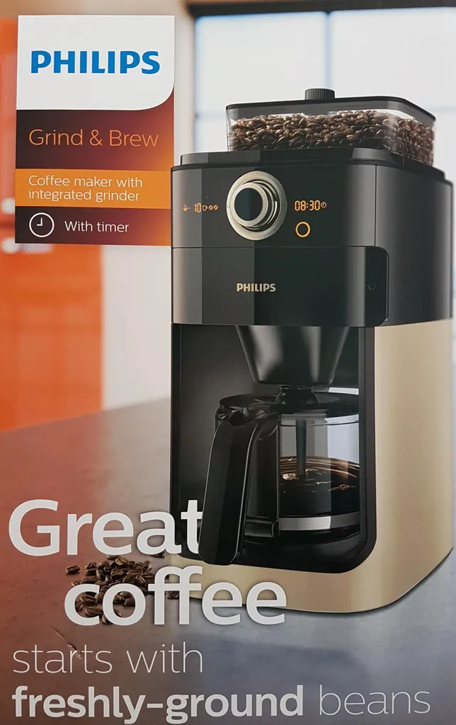 Philips HD7768/90 Grind & Brew Filter Kaffeemaschine, Mahlwerk, Timer, Champagner/schwarz 3 Philips HD7768/90 Grind & Brew Filter Kaffeemaschine, Mahlwerk, Timer, Champagner/schwarz