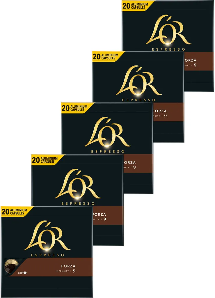 L'OR Kapseln Forza 9 Espresso 5 X 20 Nespresso®* Kompatible Kaffeekapseln 3 L'OR Kapseln Forza 9 Espresso 5 X 20 Nespresso®* Kompatible Kaffeekapseln