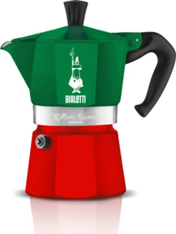 Bialetti - Moka Express Collection Italia (Tricolour), 3-Tassen-Kaffeemaschine, Aluminium -Kaffeegetränkeladen 0dd14bf19703dee2327ceec118df5997