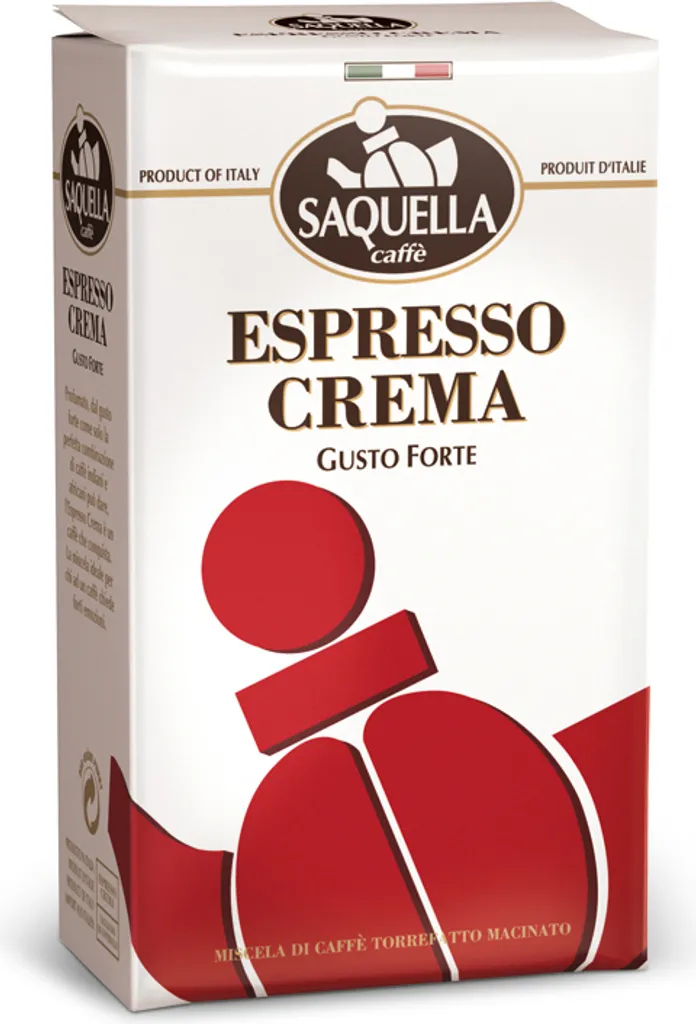 Caffe Espresso Crema Gusto Forte 250g Gemahlen | Saquella 3 Caffe Espresso Crema Gusto Forte 250g Gemahlen | Saquella
