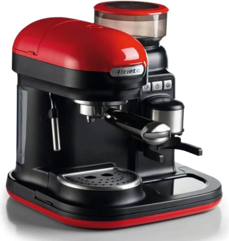 Ariete Siebträger-Espressomaschine Moderna Mit Kaffeemühle Und Aufschäumdüse, Rot/schwarz 13 Ariete Siebträger-Espressomaschine Moderna Mit Kaffeemühle Und Aufschäumdüse, Rot/schwarz – Bild 11