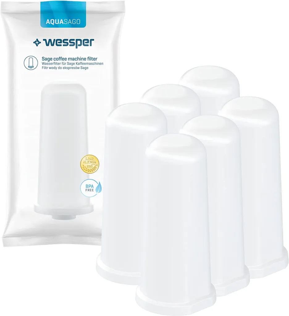 Wessper 6 Stück Wasserfilter Für Sage Kaffeemaschinen | Barista Zubehör Ersatz Für Sage Claro Swiss, Sage Barista Express Pro SES008, SES875,BES920, SES980, SES990, BES811, SES878, SES880, SES812 3 Wessper 6 Stück Wasserfilter Für Sage Kaffeemaschinen | Barista Zubehör Ersatz Für Sage Claro Swiss, Sage Barista Express Pro SES008, SES875,BES920, SES980, SES990, BES811, SES878, SES880, SES812