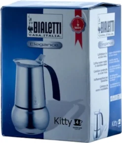 Bialetti Kitty 0,23 L Schwarz, Edelstahl - Italienische Kaffeemaschinen (0,23 L, Schwarz, Edelstahl, 4 Tassen, Edelstahl, Kitty, 1 Stück(e)) -Kaffeegetränkeladen 0f4a0ff80fd956b33d5a8166f0094dfc