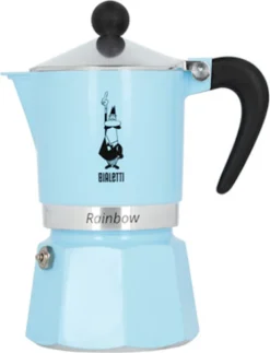 Bialetti Rainbow, Italienische Espresso-Kaffeemaschine, Aluminium, 3 Tassen, Blau -Kaffeegetränkeladen 174ee72e6530517b7fadd7e18233d78e