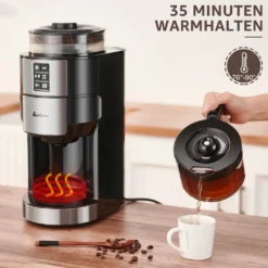 Kompakte Kaffeemaschinen Mit Mahlwerk Filterkaffeemaschine Kaffeemaschine Mit Mühle Für Bohnenkaffee Und Kaffeepulver 2/4/6 Tassen, Schwarz -Kaffeegetränkeladen 1dec6363e148ac8ad47aabe9736220b7