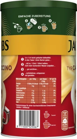 JACOBS Typ Cappuccino 6 X 400 G Dosen Feine Cremigkeit - Viel Schaum -Kaffeegetränkeladen 2177a4559713a6ef4bf60e3833783740