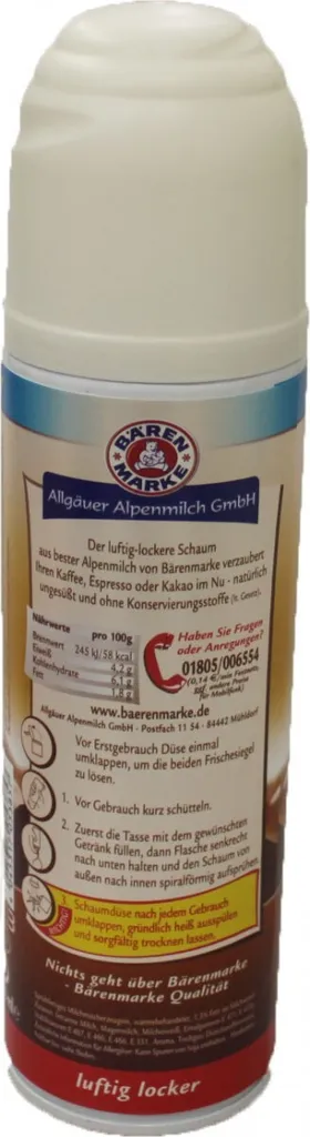 Bärenmarke Der Milch Schaum Luftig Locker In Der Sprühflasche 250ml 8 Bärenmarke Der Milch Schaum Luftig Locker In Der Sprühflasche 250ml – Bild 6