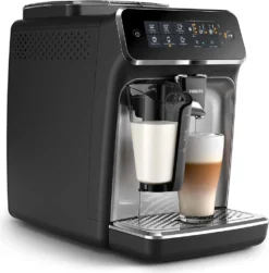 Philips Kaffeevollautomat 3200 Series, 5 Kaffeespezialitäten, LatteGo Milchsystem, Touchdisplay, Schwarz (EP3246/70) -Kaffeegetränkeladen 2672292f5274cb3e83307f953f254477