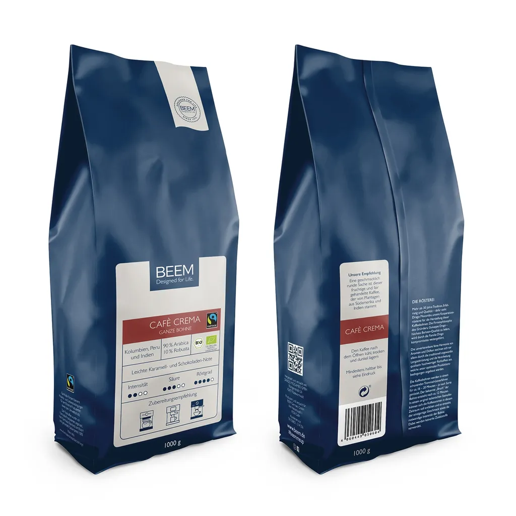 Kaffeebohnen Café CremaRöstung Bohnenkaffee Röstkaffee 4x1kg BEEM 5 Kaffeebohnen Café CremaRöstung Bohnenkaffee Röstkaffee 4x1kg BEEM – Bild 3