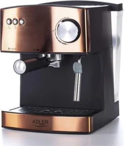 Adler Espressomaschine | Kaffeemaschine | Milchaufschäumer | Cappuccinomaschine | Siebträger Espressomaschine | Elektrische Espressomaschine | Bronze Design | 1,6L Wassertank | 850 Watt |15 Bar | -Kaffeegetränkeladen 27be65cfebb11596b931b6fb949ec2a1