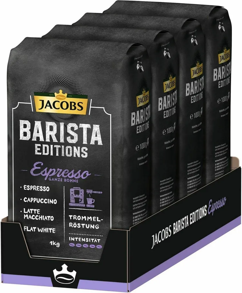 JACOBS Kaffeebohnen Barista Editions Espresso Esproessobohnen 4x1 Kg +2 Dosen 5 JACOBS Kaffeebohnen Barista Editions Espresso Esproessobohnen 4x1 Kg +2 Dosen – Bild 3