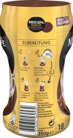 Nescafé® Nescafé Gold Typ Cappuccino Cremig Zart | 250g -Kaffeegetränkeladen 33e77e84d8b6287fd5ae89bfae36e9f9