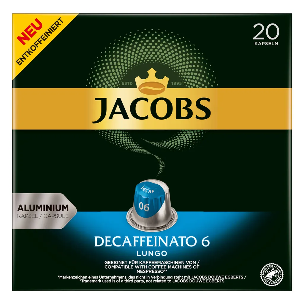 JACOBS Kapseln Decaffeinato 6 Lungo Entkoffeiniert 200 Nespresso®* Kompatibel 5 JACOBS Kapseln Decaffeinato 6 Lungo Entkoffeiniert 200 Nespresso®* Kompatibel – Bild 3