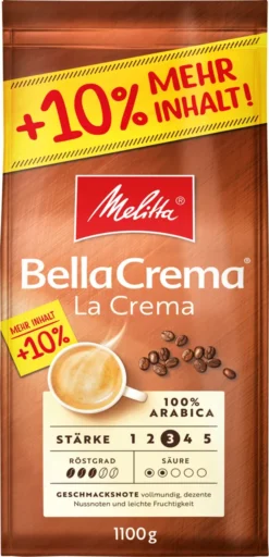 MELITTA Ganze Kaffeebohnen BellaCrema LaCrema 1100 G Vollmundig Ausgewogen -Kaffeegetränkeladen 3d34907cae783899a2ce9cc4d24bf035