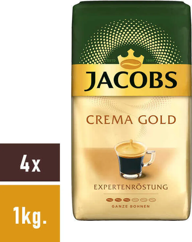 JACOBS Expertenröstung Crema Kaffee Ganze Bohne 4 X 1 Kg Kaffeebohnen 7 JACOBS Expertenröstung Crema Kaffee Ganze Bohne 4 X 1 Kg Kaffeebohnen – Bild 5