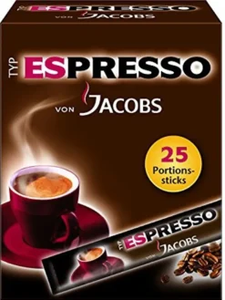 Jacobs Typ Espresso Sticks | Löslicher Kaffee | 25 Portionen 20 Jacobs Typ Espresso Sticks | Löslicher Kaffee | 25 Portionen -Kaffeegetränkeladen 488f1480f0411036b58a4f153a7f2a67