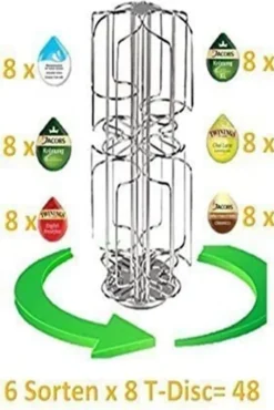 Tassimo Jacobs Latte Macchiato Classico 8er Pack, 264 G Packung Plus Tassimo Drehständer Passend Für 6 Sorten A 8 T-Disc Drehbar -Kaffeegetränkeladen 4955613badcd01b9f31babafe0b475b3 1