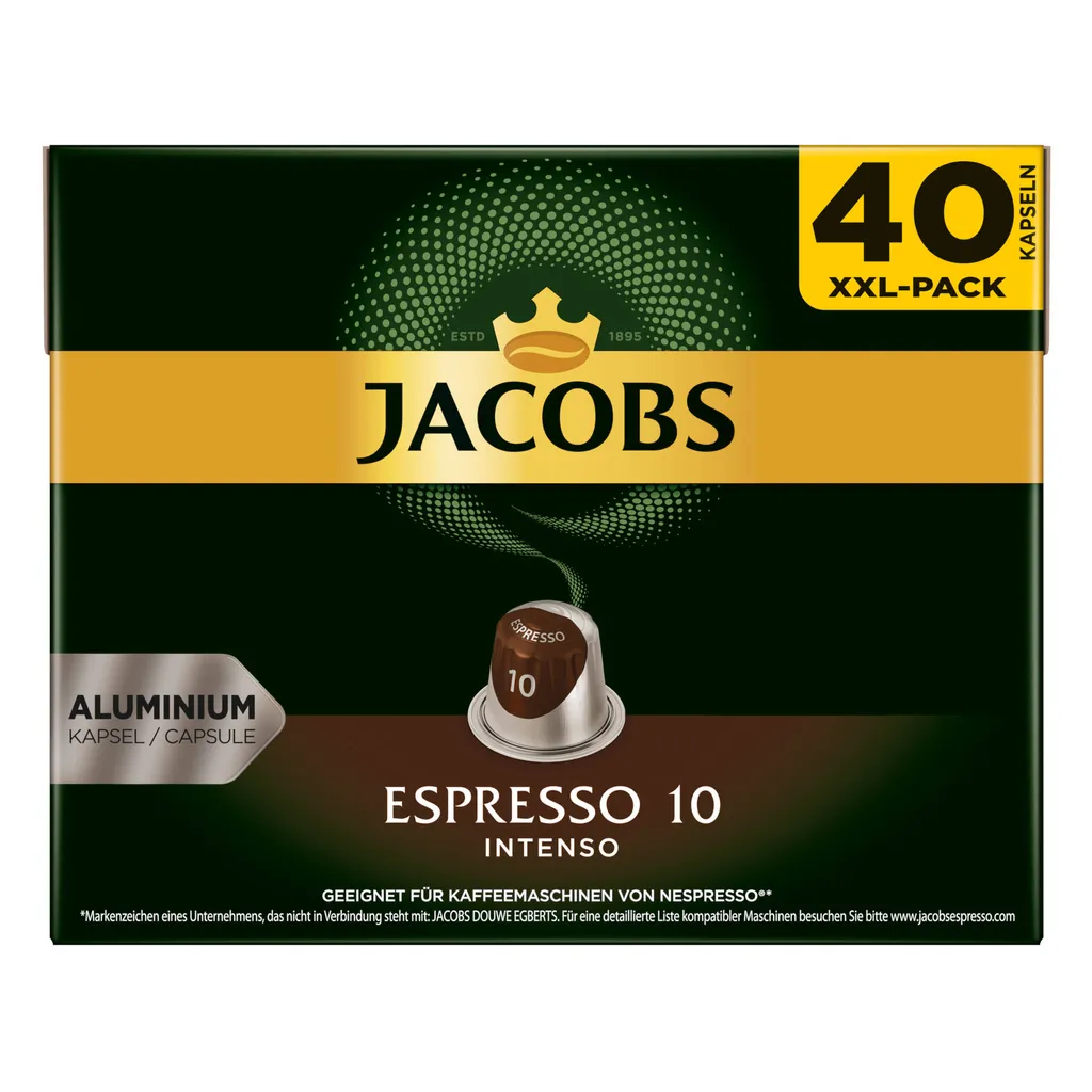 JACOBS Kapseln Espresso Intenso 5 X 40 Nespresso®* Kompatible Kaffeekapseln 3 JACOBS Kapseln Espresso Intenso 5 X 40 Nespresso®* Kompatible Kaffeekapseln
