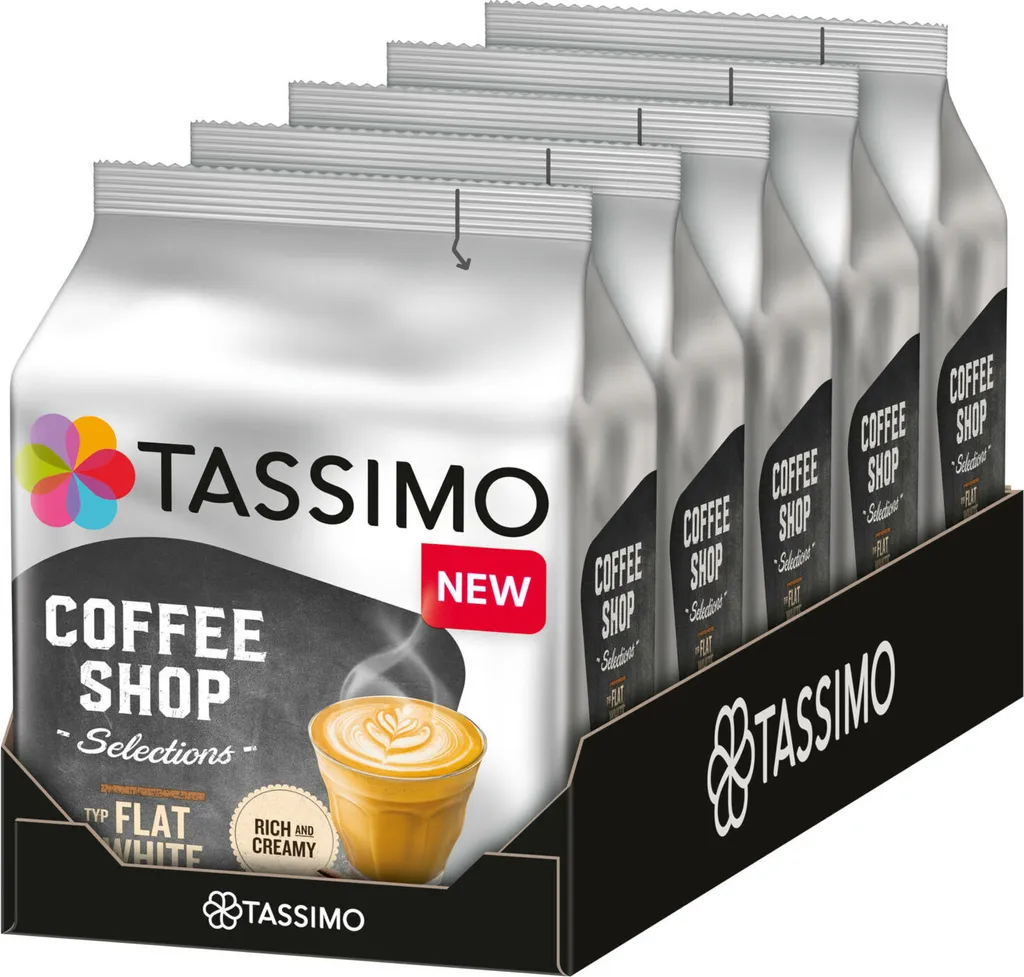 TASSIMO Coffee Shop Selections Flat White T Discs Kapseln 5er Pack 5x8 Getränke 3 TASSIMO Coffee Shop Selections Flat White T Discs Kapseln 5er Pack 5x8 Getränke
