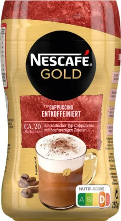 Nescafé® Nescafé Gold Typ Cappuccino Entkoffeiniert | 250g Dose 21 Nescafé® Nescafé Gold Typ Cappuccino Entkoffeiniert | 250g Dose -Kaffeegetränkeladen 4e0450211f47945a6ec14f4b696cfebc