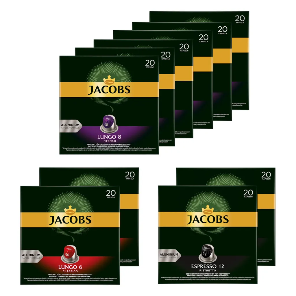 JACOBS Kapseln 200 Nespresso®* Kompatibel Lungo 8 & 6 + Espresso 12 Ristretto 4 JACOBS Kapseln 200 Nespresso®* Kompatibel Lungo 8 & 6 + Espresso 12 Ristretto – Bild 2