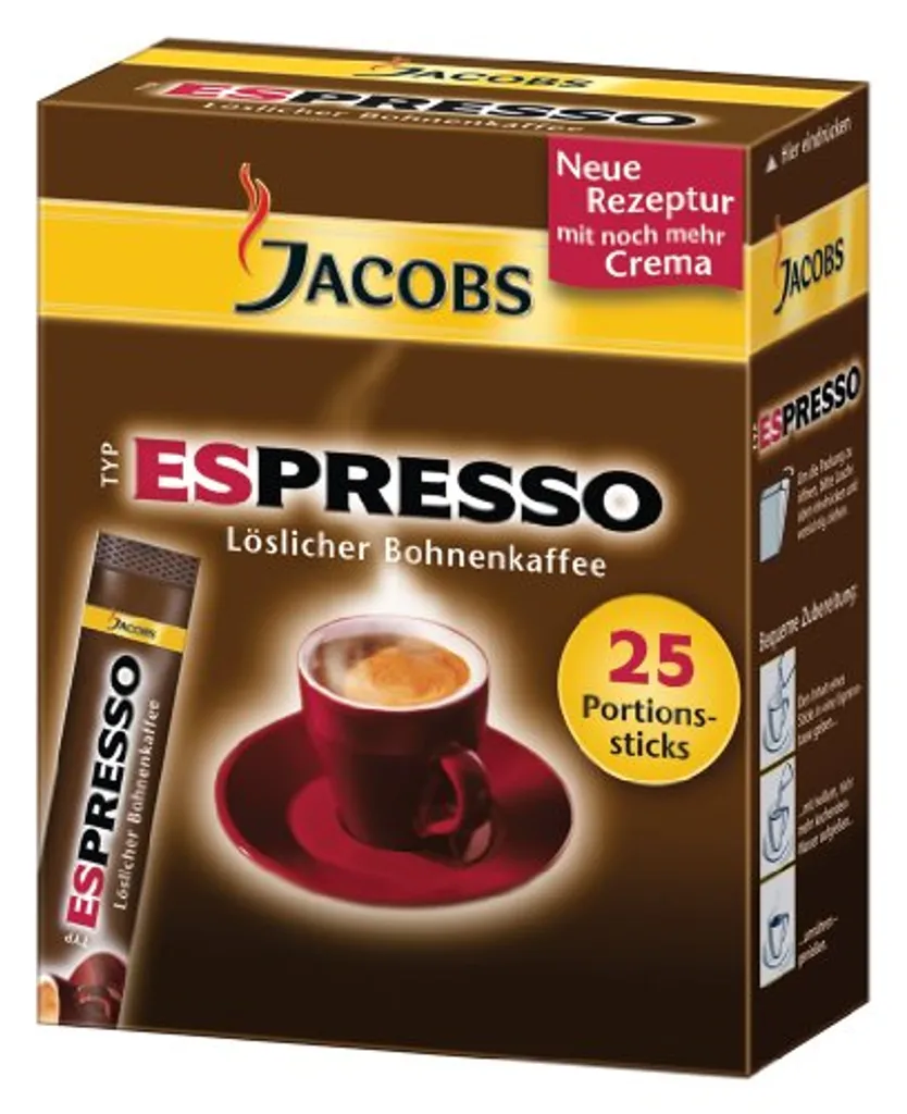 Jacobs Typ Espresso Sticks | Löslicher Kaffee | 25 Portionen 9 Jacobs Typ Espresso Sticks | Löslicher Kaffee | 25 Portionen – Bild 7