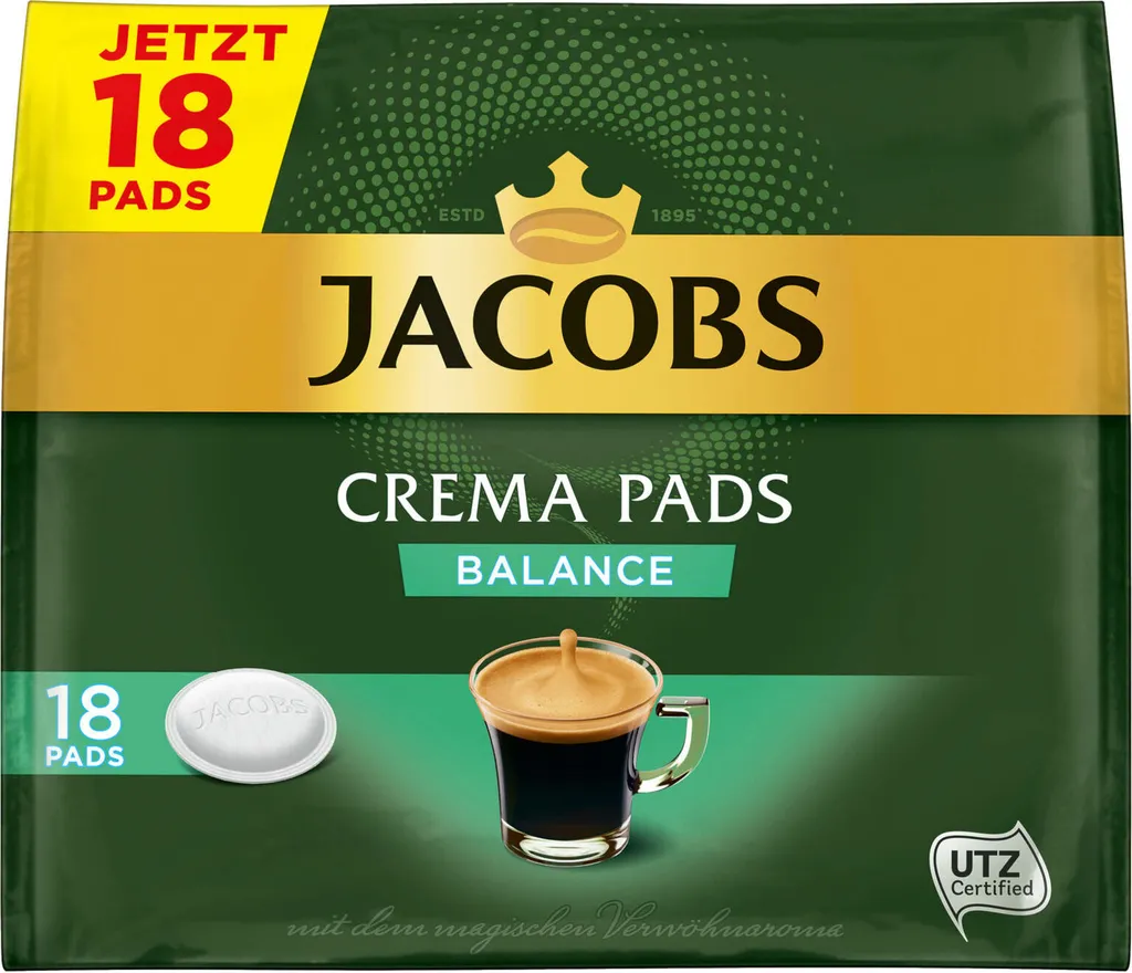 JACOBS Pads Crema Balance 5 X 18 Getränke - 90 Kaffeepads Senseo Kompatibel 4 JACOBS Pads Crema Balance 5 X 18 Getränke - 90 Kaffeepads Senseo Kompatibel – Bild 2