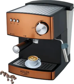 Adler Espressomaschine | Kaffeemaschine | Milchaufschäumer | Cappuccinomaschine | Siebträger Espressomaschine | Elektrische Espressomaschine | Bronze Design | 1,6L Wassertank | 850 Watt |15 Bar | -Kaffeegetränkeladen 501766a1e1086fefdded8cd0e6676f74