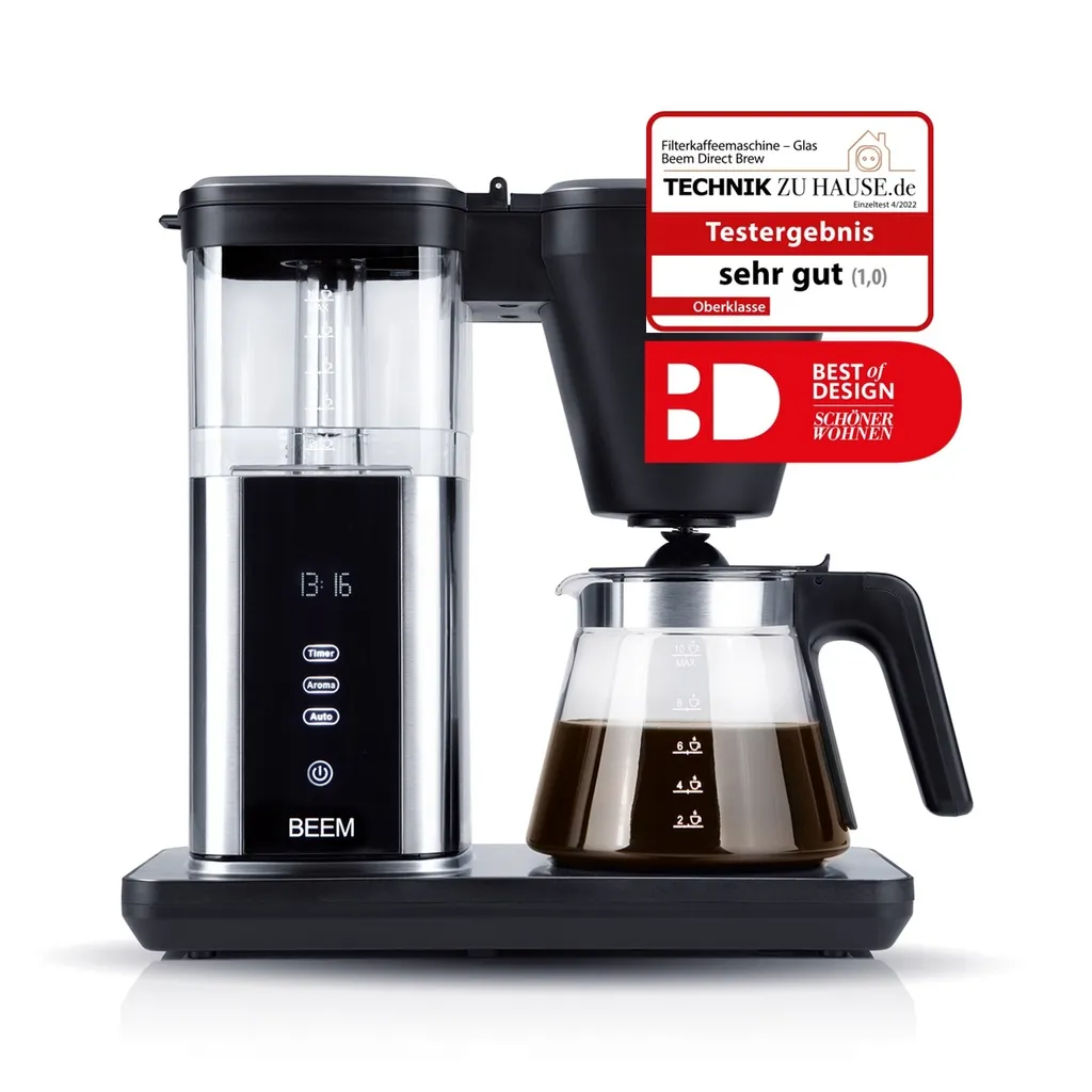 BEEM DIRECT-BREW Filterkaffeemaschine - Glas Kaffeemaschine Filter Kaffeemaschine 10 Tassen Timer Kaffeeautomat Display 5 BEEM DIRECT-BREW Filterkaffeemaschine - Glas Kaffeemaschine Filter Kaffeemaschine 10 Tassen Timer Kaffeeautomat Display – Bild 3