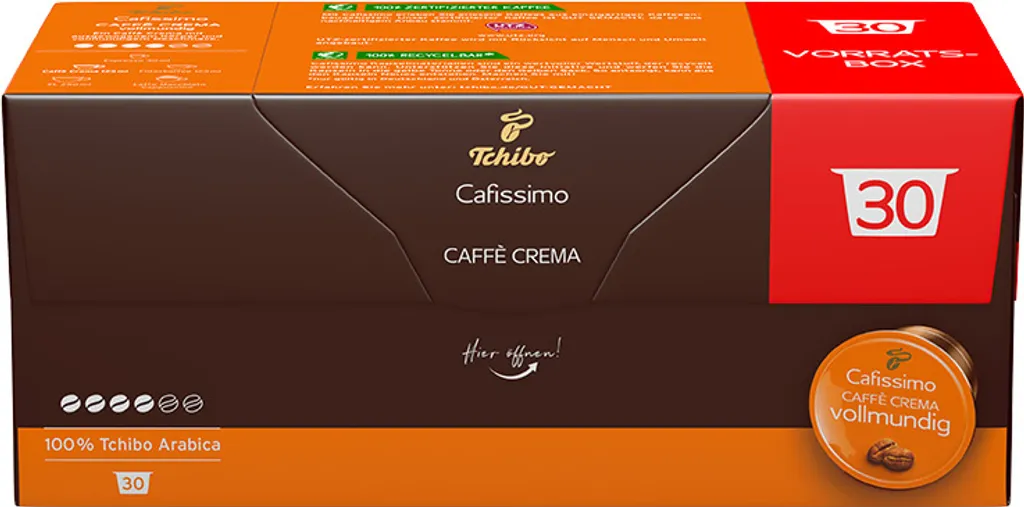 Tchibo Cafissimo Caffè Crema Vollmundig Kapseln, 30 Stück 4 Tchibo Cafissimo Caffè Crema Vollmundig Kapseln, 30 Stück – Bild 2