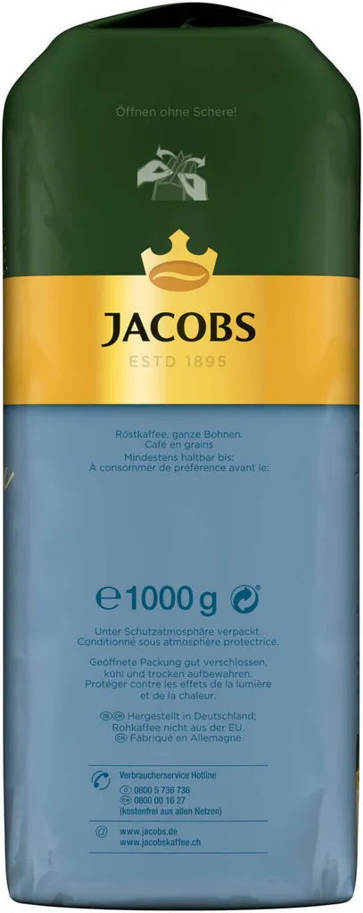 JACOBS Kaffeebohnen Expertenröstung Crema Mild Röstung Des Jahres 2x1 Kg Bohnen 9 JACOBS Kaffeebohnen Expertenröstung Crema Mild Röstung Des Jahres 2x1 Kg Bohnen – Bild 7