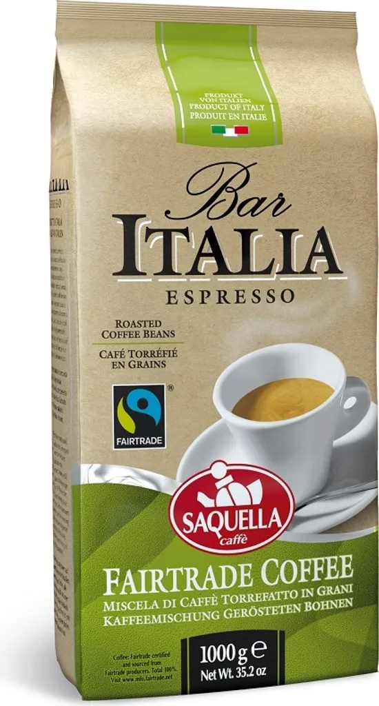 Caffe Bar Italia Fairtrade 1Kg Bohnen | Saquella 3 Caffe Bar Italia Fairtrade 1Kg Bohnen | Saquella