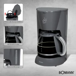 BOMANN Kaffeeautomat KA 183 CB Grau Filter Kaffeemaschine 12–14 Tassen 900W -Kaffeegetränkeladen 54fdb61903182bcd7613a99ecdd080a7