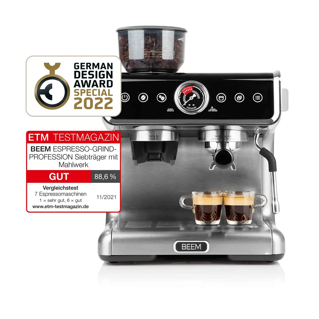 BEEM ESPRESSO-GRIND-PROFESSION Espresso-Siebträgermaschine Mit Mahlwerk - 15 Bar Espressomaschine Siebträger Maschine Barista Kaffee Mahlwerk Milchaufschäumer 5 BEEM ESPRESSO-GRIND-PROFESSION Espresso-Siebträgermaschine Mit Mahlwerk - 15 Bar Espressomaschine Siebträger Maschine Barista Kaffee Mahlwerk Milchaufschäumer – Bild 3