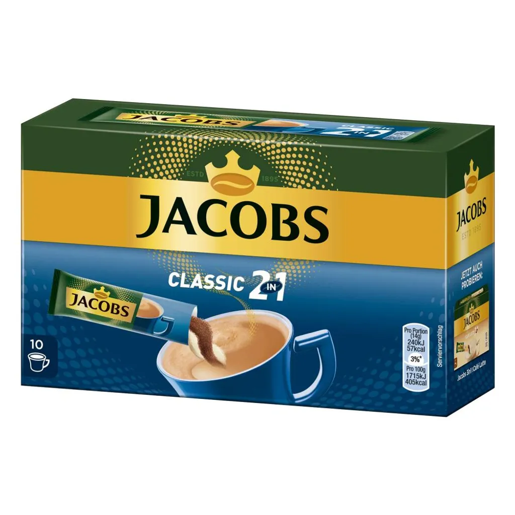 Jacobs Classic 2in1 Sticks | Löslicher Kaffee | 10 Portionen 10 Jacobs Classic 2in1 Sticks | Löslicher Kaffee | 10 Portionen – Bild 8