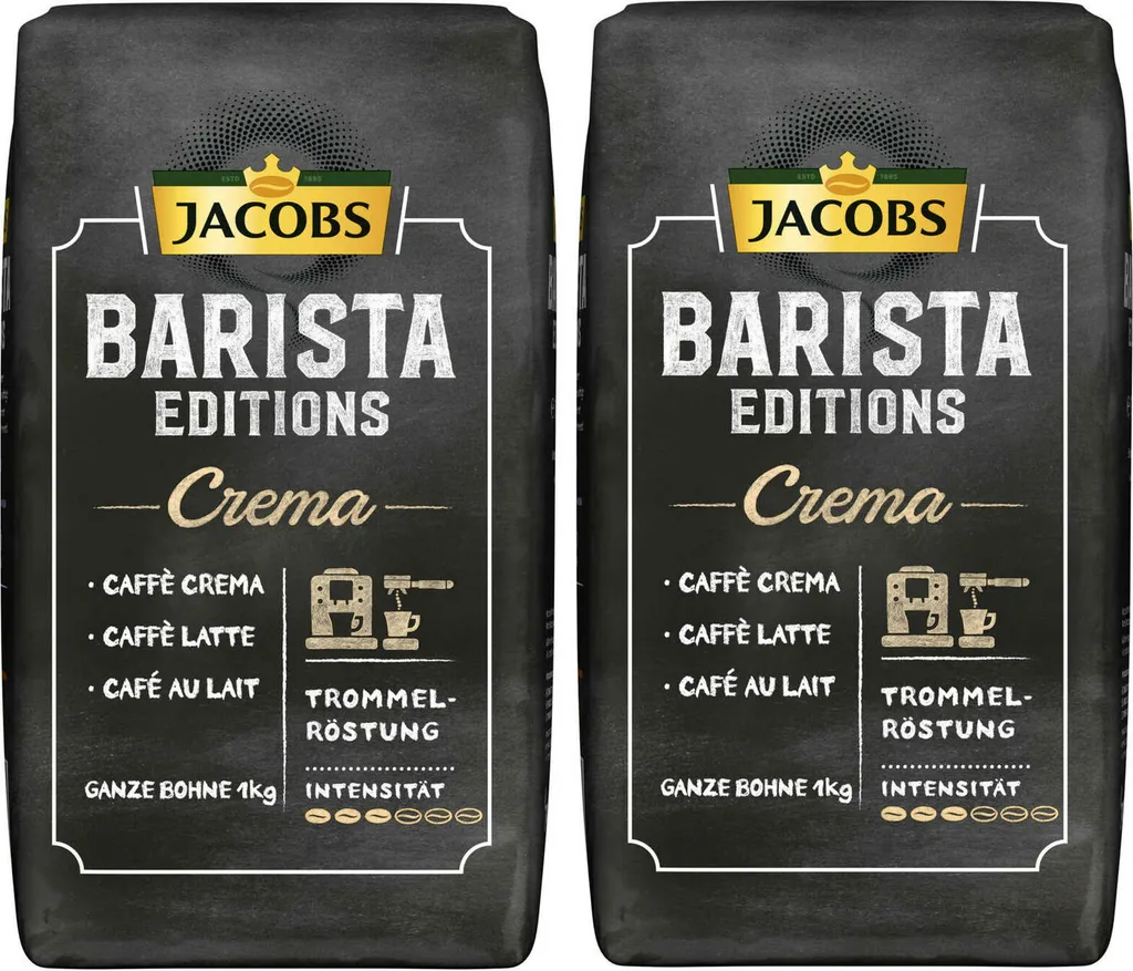 JACOBS Kaffeebohnen Barista Editions Crema 2x1 Kg Ganze Kaffee Bohnen Geröstet 3 JACOBS Kaffeebohnen Barista Editions Crema 2x1 Kg Ganze Kaffee Bohnen Geröstet