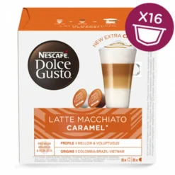 Nescafé® Nescafé Dolce Gusto Caramel Latte Macchiato, Karamell, Kapseln, Kaffeekapsel, Café, Coffee, Kaffee, 16 Kapseln (8 Portionen) -Kaffeegetränkeladen 602cf43e1fffe79c2f2698e411002db2
