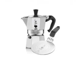 Bialetti Moka Express, Espressokocher 6Tassen + Adapterplatte Induktion