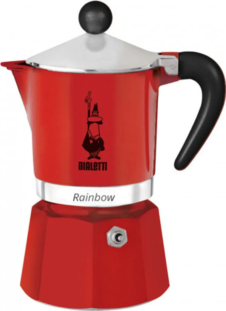 Bialetti Rainbow, Italienische Espresso-Kaffeemaschine, Aluminium, 3 Tassen, Rot 6 Bialetti Rainbow, Italienische Espresso-Kaffeemaschine, Aluminium, 3 Tassen, Rot – Bild 4