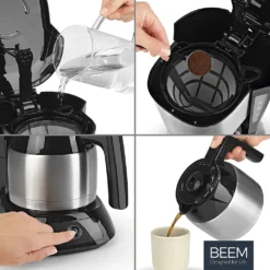 BEEM Filter Kaffeemaschine Thermo Permanentfilter 900W Filterkaffee Edelstahl -Kaffeegetränkeladen 69903d9b9cd8c6c78ec9eadc474e1230