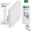 Espressomaschinen-Set: 6x AquaFloow MaxiClar Wasserfilter Für Krups Nivona Espressomaschine (Ersatz NIRF 700 / F088) + Wessper CleanMax Green Universal Entkalker Für Espressomaschine, Wasserkocher, Bügeleisen 500ml