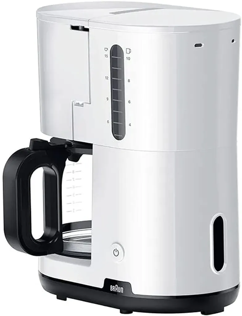 BRAUN HH Kaffeeautomat 10T 1000W Aroma Glaskanne Weiß KF1100WH 3 BRAUN HH Kaffeeautomat 10T 1000W Aroma Glaskanne Weiß KF1100WH