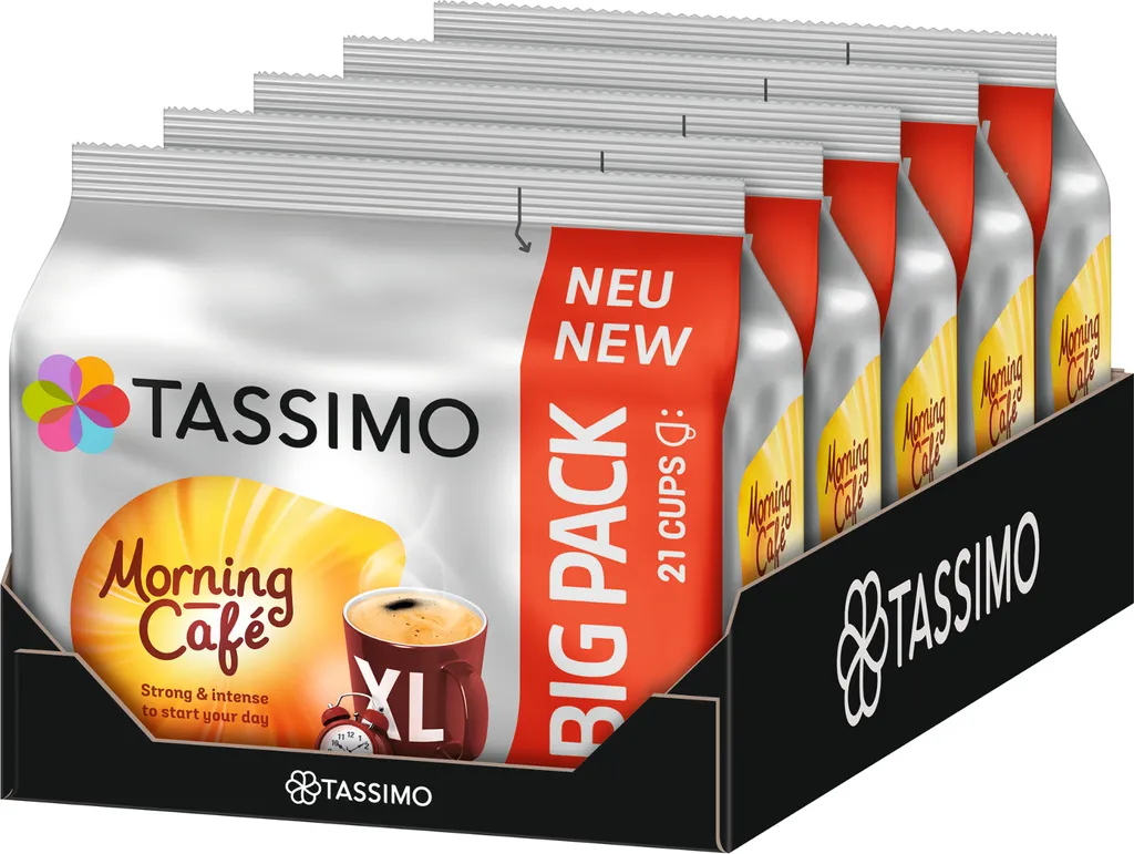 TASSIMO Morning Café XL 5er Pack T Discs Kaffee Kapseln 5 X 21 Getränke Big Pack 3 TASSIMO Morning Café XL 5er Pack T Discs Kaffee Kapseln 5 X 21 Getränke Big Pack
