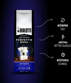Bialetti Perfetto Moka Stark 250 G, 250 G, Dunkle Röstung, Kaffee, 30% Arabica, 70% Robust, Tasche -Kaffeegetränkeladen 6e646dccf3d7bd6e2ba8a7d1b5c29e2a