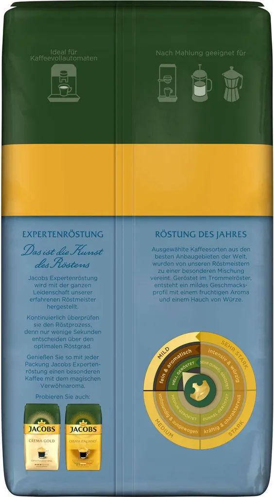 JACOBS Kaffeebohnen Expertenröstung Crema Mild Röstung Des Jahres 2x1 Kg Bohnen 7 JACOBS Kaffeebohnen Expertenröstung Crema Mild Röstung Des Jahres 2x1 Kg Bohnen – Bild 5